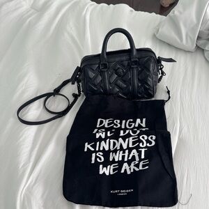 Kurt Geiger Black Quilted Mini Bag